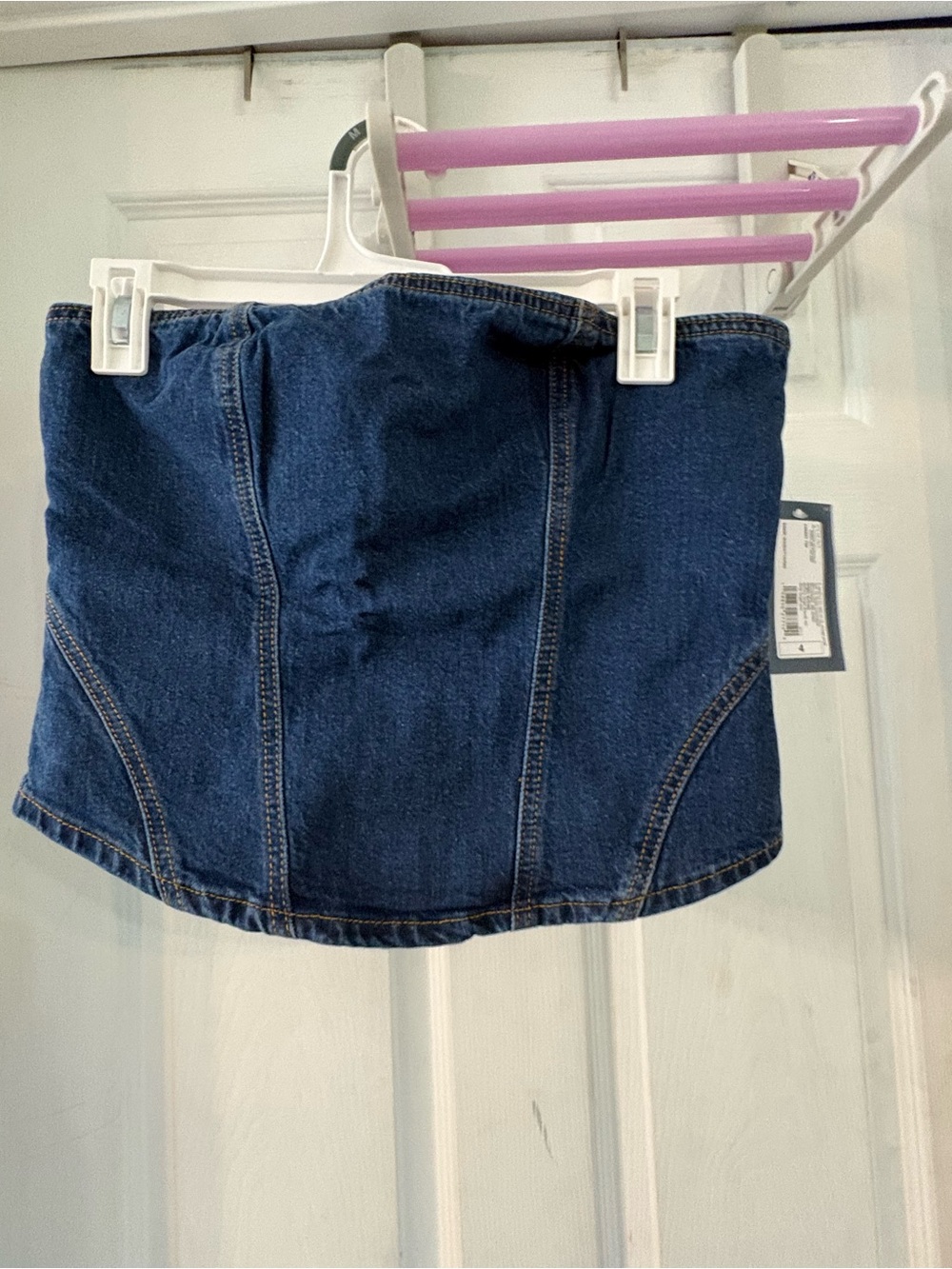Denim halter top- Dark Blue